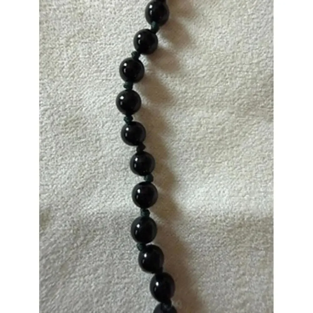 Vintage Black Onyx & 14k Gold Beaded Necklace - Picture 5 of 6